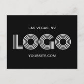 Carte Postale Logo rectangulaire moderne noir et blanc (Devant)