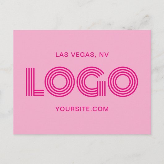 Carte Postale Logo rectangulaire moderne rose chaud (Devant)