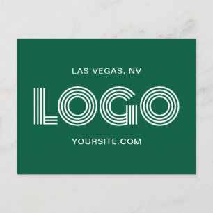 Carte Postale Logo rectangulaire moderne vert chasseur et blanc