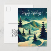 Carte postale Logo Retro Business Christmas Painti (Devant / Derrière)