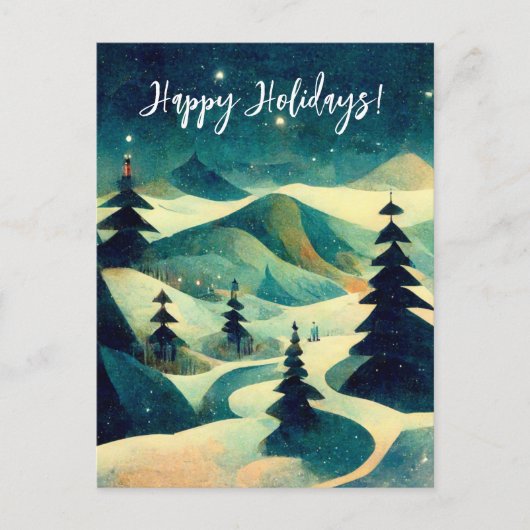 Carte postale Logo Retro Business Christmas Painti (Devant)