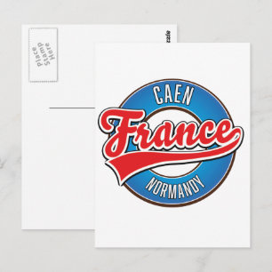 Carte Postale Logo rétro Caen Normandie France