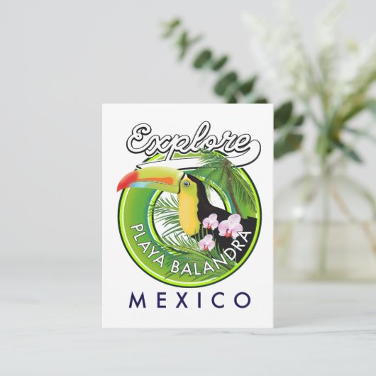 Carte Postale Logo rétro de Playa Balandra Mexique (Debout devant)
