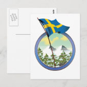 Carte Postale Logo rétro de Suède (Devant / Derrière)