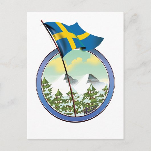 Carte Postale Logo rétro de Suède (Devant)