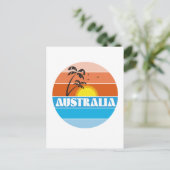 Carte Postale Logo rétro du coucher de soleil australien des ann (Debout devant)