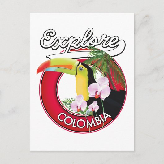Carte Postale Logo rétro Explore Colombia (Devant)