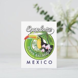 Carte Postale Logo rétro Playa Balandra Mexique