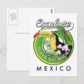 Carte Postale Logo rétro Playa Balandra Mexique (Devant / Derrière)
