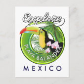 Carte Postale Logo rétro Playa Balandra Mexique (Devant)
