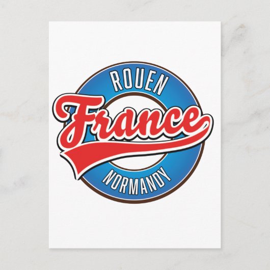 Carte Postale Logo rétro Rouen Normandie France (Devant)