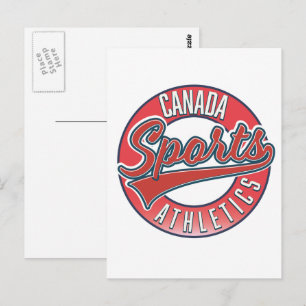 Carte Postale Logo rouge Canada Sports Athletic