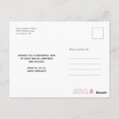 Carte Postale Logo Script Minimal Marine Blue Business Anniversa (Dos)