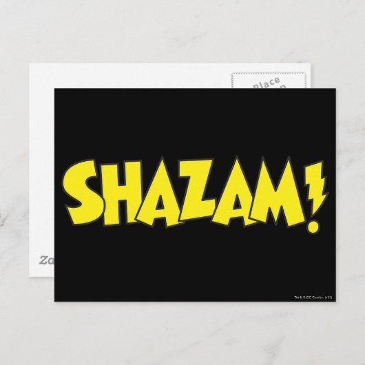Carte Postale Logo Shazam Jaune (Devant / Derrière)