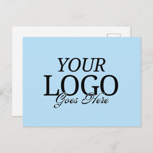 Carte Postale Logo simple de la société Blue avec code QR d'entr (Devant / Derrière)