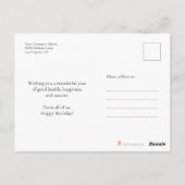 Carte Postale Logo Simple Minimal Noir Blanc Affaires Anniversai (Dos)