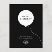 Carte Postale Logo Simple Minimal Noir Blanc Affaires Anniversai (Devant)