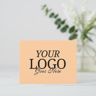Carte Postale Logo Simple Peach Company avec QR Code Business