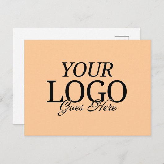 Carte Postale Logo Simple Peach Company avec QR Code Business (Devant / Derrière)