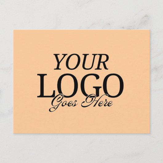 Carte Postale Logo Simple Peach Company avec QR Code Business (Devant)