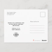 Carte Postale Logo Simple Script Marine Blue Business Anniversai (Dos)