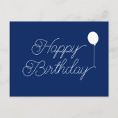 Carte Postale Logo Simple Script Marine Blue Business Anniversai (Devant)