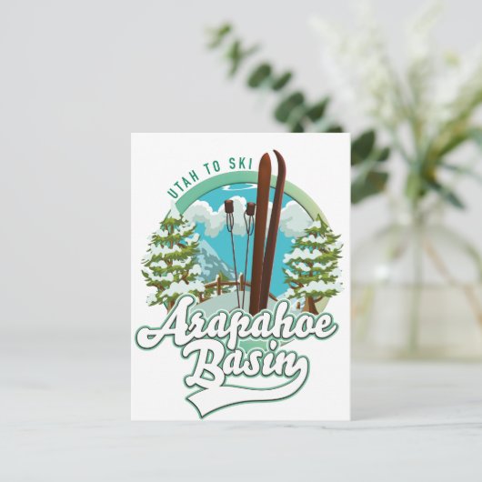 Carte Postale Logo ski Arapahoe Basin Utah (Debout devant)