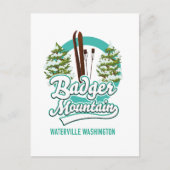 Carte Postale logo ski Badger Mountain Waterville Washington (Devant)