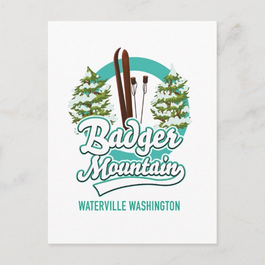 Carte Postale logo ski Badger Mountain Waterville Washington (Devant)