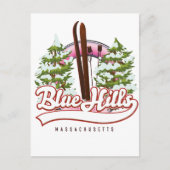 Carte Postale logo ski Blue Hills Massachusetts (Devant)