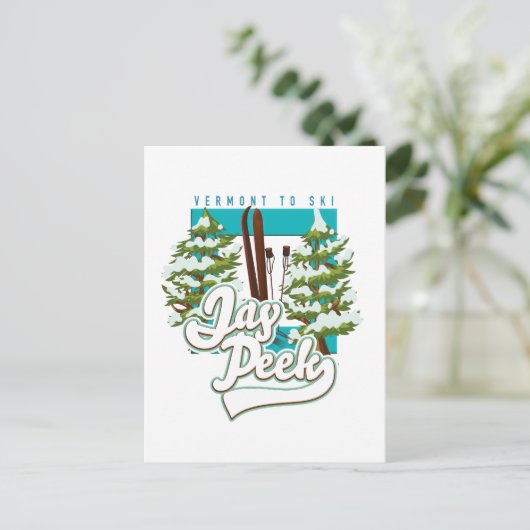 Carte Postale Logo ski Jay Peek Vermont (Debout devant)