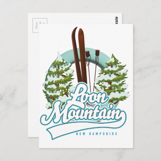 Carte Postale logo ski mont Loon New Hampshire (Devant / Derrière)