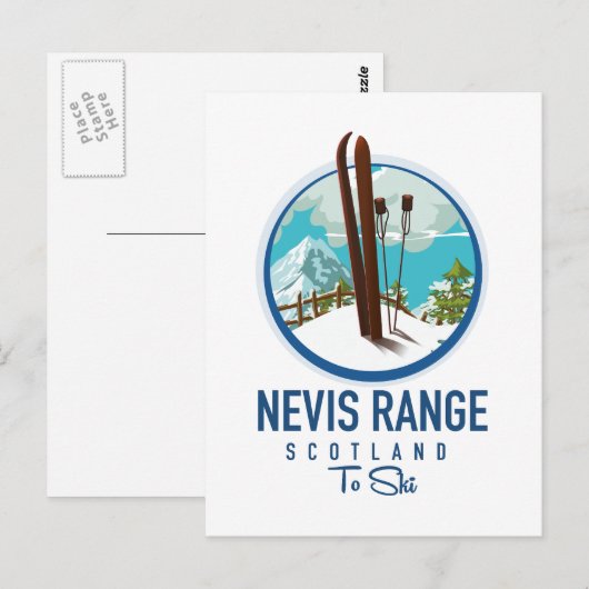 Carte Postale Logo ski Nevis Range Écosse (Devant / Derrière)