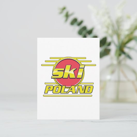 Carte Postale Logo Ski Pologne 80s (Debout devant)