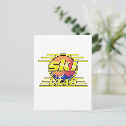 Carte Postale logo ski Utah 1980 (Debout devant)