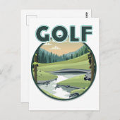 Carte Postale Logo sportif de golf (Devant / Derrière)