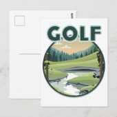 Carte Postale logo Sports de golf (Devant / Derrière)