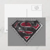 Carte Postale Logo super-fille vêtu noir et rouge (Devant / Derrière)