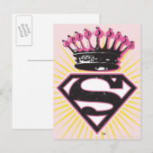 Carte Postale Logo Supergirl avec Couronne (Devant / Derrière)