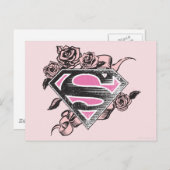 Carte Postale Logo Supergirl avec Rose (Devant / Derrière)