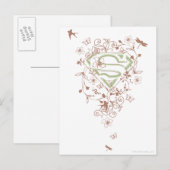 Carte Postale Logo Supergirl Green Floral (Devant / Derrière)