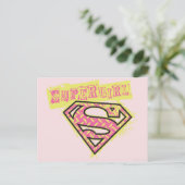 Carte Postale Logo Supergirl Grunge Rose (Debout devant)