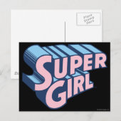 Carte Postale Logo Supergirl rose et bleu (Devant / Derrière)