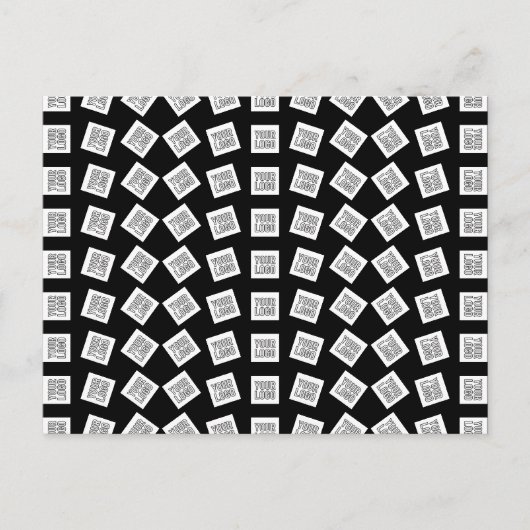 Carte Postale Logo unique ou Motif d'image | Noir (modifiable) (Devant)