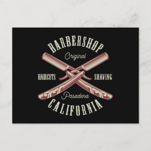 Carte Postale Logo vintage Barbershop