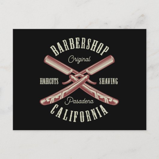 Carte Postale Logo vintage Barbershop (Devant)