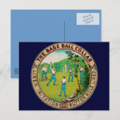 Carte Postale Logo Vintage de baseball 1868 (Devant / Derrière)
