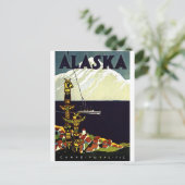 Carte Postale Logo vintage de l'Alaska (Debout devant)