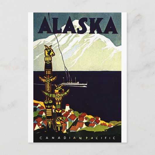 Carte Postale Logo vintage de l'Alaska (Devant)