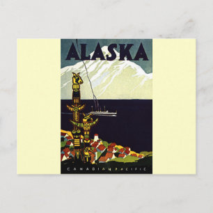 Carte Postale Logo vintage de l'Alaska